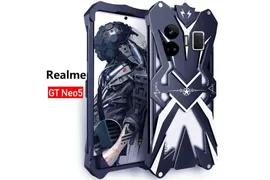 Чехол MyPads металлический для OPPO Realme GT Neo 5 (противоударный, чёрный, ZIMON Powerful Metal Shockproof Case)