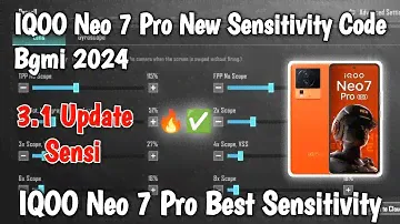 🔥 IQOO Neo 7 Pro New Sensitivity Code Bgmi 2024 ✅ | IQOO Neo 7 Pro Best Sensitivity