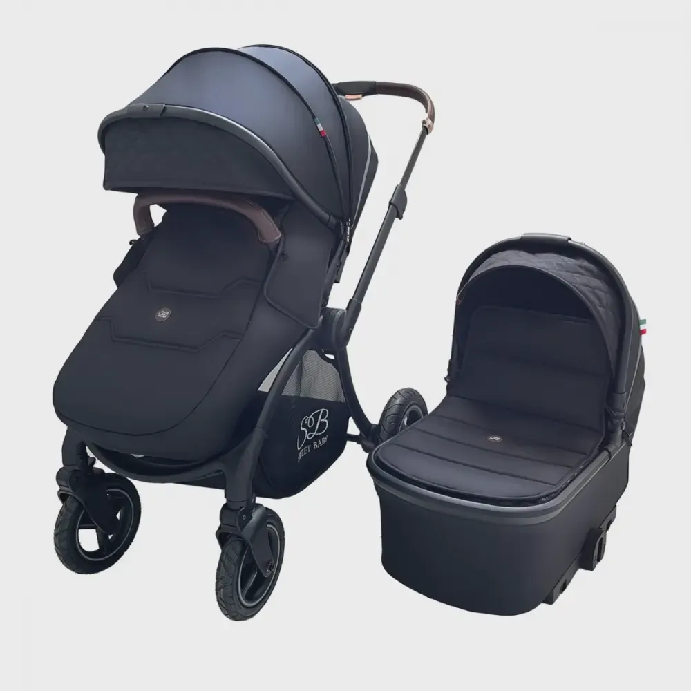 Коляска 2 в 1 Sweet Baby Cupola, Black Neo (Черный)-0