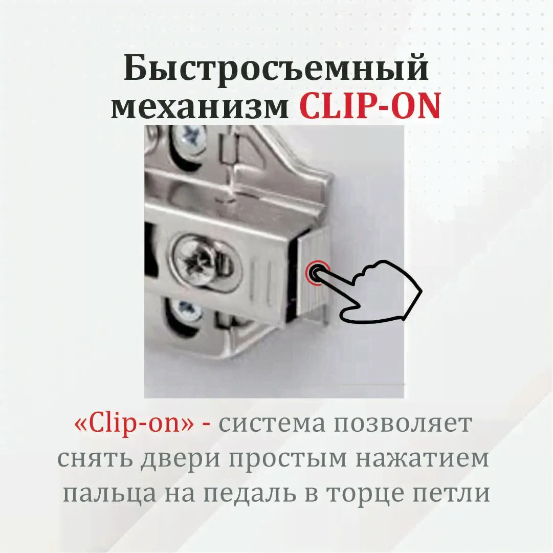 Петля мебельная для вкладных дверей Boyard NEO 3D с доводчиком 2 шт.-4