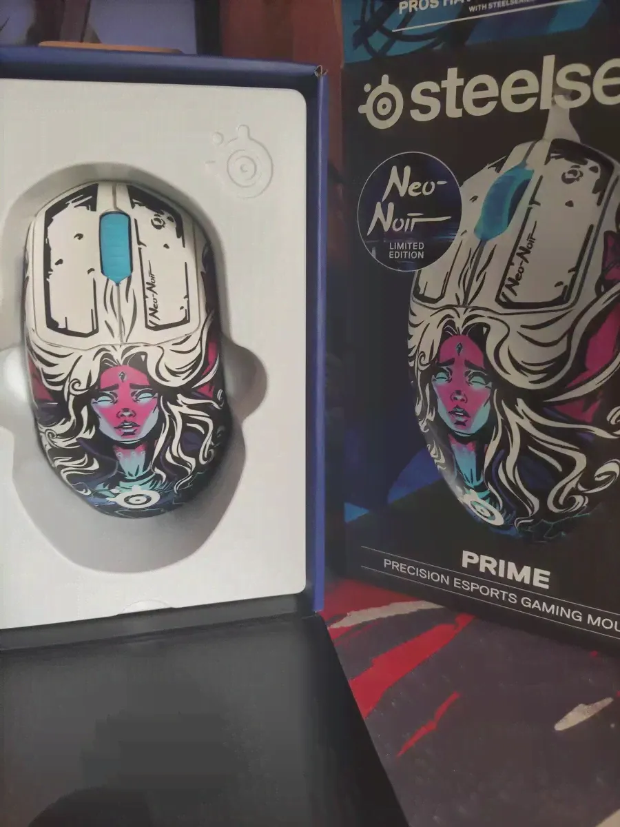🛍 Проводная игровая мышь SteelSeries Prime Neo Noir Edition, легкая, TrueMove Pro Sensor Esports, прецизионное отслеживание, прочная-1