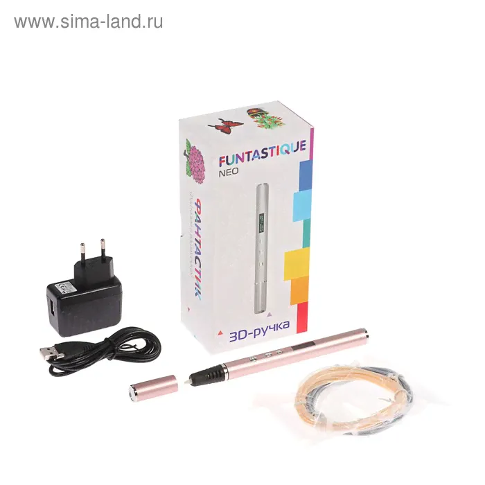 3D-ручка Funtastique NEO, ABS, PLA и SBS, с дисплеем, золотисто-розовый (+ пластик,3 цвета)-0