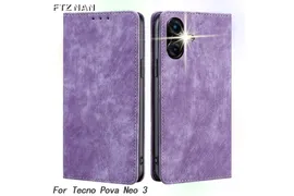 Чехол-книжка MyPads для Tecno Pova Neo 3, фиолетовый