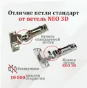 Петля мебельная для вкладных дверей Boyard NEO 3D с доводчиком 2 шт.